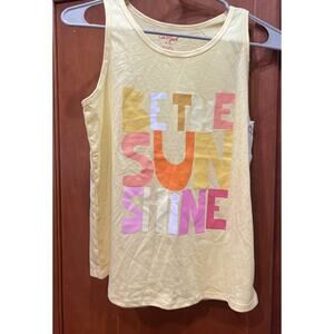 Cat & Jack Be the Sunshine Graphic Print Tank Top Yellow Girls XL NWT